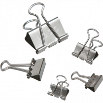 ACCO&reg; Chrome Fold-Back Clips Assorted Sizes 30/pkg