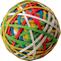 ACCO&reg; Rubber Band Ball #33, 6 oz. Assorted Colours