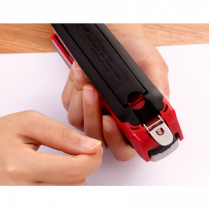 Bostitch InPower&trade; Spring-Powered Premium Desktop Stapler Full Strip 28 Sheet Red and Silver