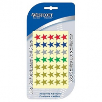 Westcott&reg; Stars Stickers Assorted Colours 350/pkg