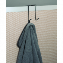 Westcott&reg; Partition and Wall Coat Hooks Two Hooks Black