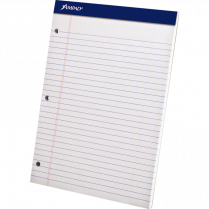 Ampad&trade; Perforated Pad Three-hole Punched 8-1/2" x 11-3/4" 50shts