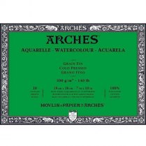 Arches Watercolour Block Cold Pressed 140lb Natural White 7" x 10" 20sheets