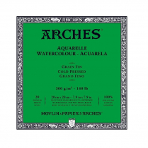 Arches Watercolour Block Cold Pressed 140lb Natural White 8" x 8" 20sheets
