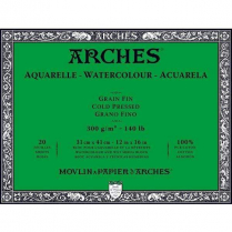 Arches Watercolour Block Cold Pressed 140lb Natural White 12" x 16" 20sheets