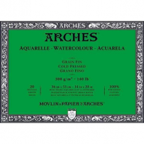 Arches Watercolour Block Cold Pressed 140lb Natural White 14" x 20" 20sheets