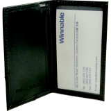 Winnable Business Card Holder 48-Card Capacity Bonded Leather Black