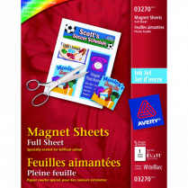 Avery&reg; Magnet Sheets Inkjet 8-1/2" x 11" White 5/pkg