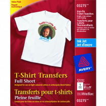 Avery&reg; T-Shirt Transfer Sheets 8-1/2" x 11" 12/pkg