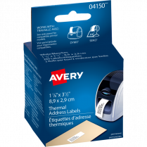 Avery&reg; Thermal Printer Labels 3-1/2" x 1-1/8" White 260/box