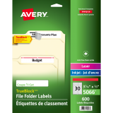 Avery&reg; TrueBlock&trade; Filing Labels Laser/Inkjet Red 600/box