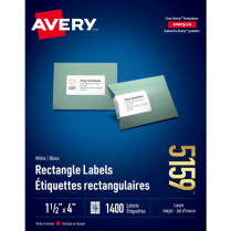 Avery&reg; Rectangle Labels 1-1/2" x 4" Laser/Inkjet 1,400/box