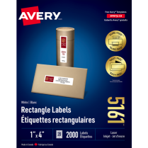 Avery&reg; Easy Peel&reg; Labels 1" x 4" Laser/Inkjet 2,000/box