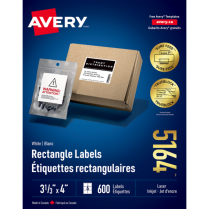 Avery&reg; TrueBlock&trade; Shipping Labels 3-1/3" x 4" Laser/Inkjet 600/box