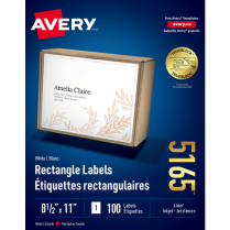 Avery&reg; TrueBlock&trade; Shipping Labels 8-1/2" x 11" Laser/Inkjet 100/box