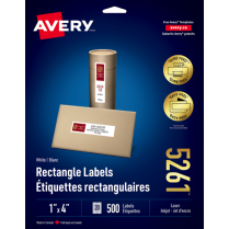 Avery&reg; Easy Peel&reg; Labels 1" x 4" Laser/Inkjet 500/pkg