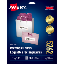 Avery&reg; Easy Peel&reg; Labels 1-1/3" x 4" Laser/Inkjet 350/pkg
