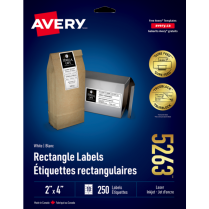 Avery&reg; TrueBlock&trade; Shipping Labels 2" x 4" Laser/Inkjet 250/pkg