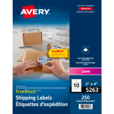 Avery&reg; TrueBlock&trade; Shipping Labels 2" x 4" Laser/Inkjet 250/pkg