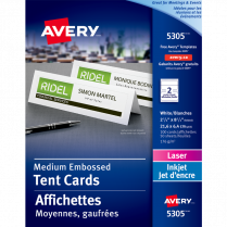 Avery&reg; Tent Cards Medium 8-1/2" x 2-1/2" White 100/box