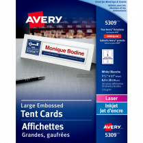 Avery&reg; Tent Cards Large 11" x 3-1/2" White 50/box