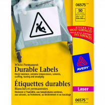 Avery&reg; TrueBlock&trade; Durable Labels Permanent 8-1/2" x 11" Laser 50/pkg