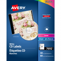 Avery&reg; CD Labels Laser/Inkjet White 40/pkg