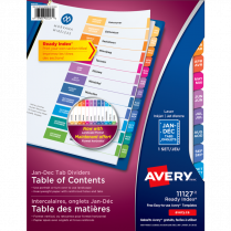 Avery&reg; Ready Index&reg; Table of Contents Dividers Coloured Jan-Dec Bilingual