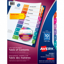 Avery&reg; Ready Index&reg; Table of Contents Dividers Coloured 1-10