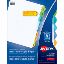 Avery&reg; Style Edge Insertable Dividers Assorted Colours 8-Tabs