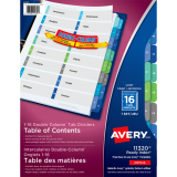 Avery&reg; Ready Index&reg; Table of Contents Double Column Dividers 1-16 11" x 8-1/2