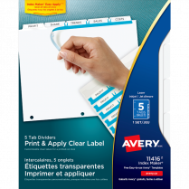 Avery&reg; Index Maker&reg; Clear Label Dividers 5-Tabs