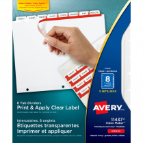 Avery&reg; Index Maker&reg; Clear Label Dividers 8-Tabs 5 sets/pkg