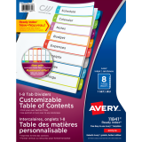Avery&reg; Ready Index&reg; Customizable Table of Contents Dividers 1-8 Tabs