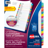 Avery&reg; Ready Index&reg; Customizable Table of Contents Dividers 1-31 Tabs