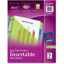 Avery Big Tab Poly Pocket ividers 5tabs