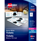 Avery&reg; Tickets with Tear-Away Stubs 1-3/4" x 5-1/2" White 200/pkg