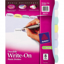 Avery Big Tab Write & Erase Plastic Dividers 8 Tabs