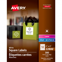 Avery&reg; Print-to-the-Edge Square Labels 2" x 2" 300/pkg