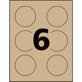 Avery&reg; Print-to-the-Edge Round Labels 3" Kraft Brown 90/pkg