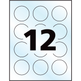 Avery&reg; Print-to-the-Edge Round Labels 2" Glossy Clear 96/pkg