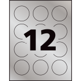 Avery&reg; Embossed Round Labels 2" Foil Silver 96/pkg