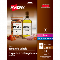 Avery&reg; Print-to-the-Edge Hemp Labels 3-1/2" x 4-3/4" 40/pkg