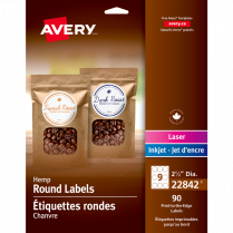 Avery&reg; Print-to-the-Edge Hemp Labels 2-1/2" 90/pkg