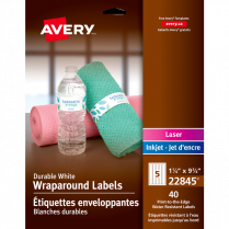 Avery&reg; Print-to-the-Edge Wraparound Labels 9-3/4" x 1-1/4" White 40/pkg