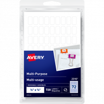 Avery&reg; Print or Write Multi-Purpose Removable Labels 3/8" x 5/8" 720/pkg