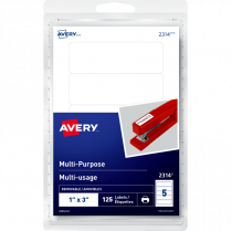 Avery&reg; Print or Write Multi-Purpose Removable Labels 1" x 3" 125/pkg
