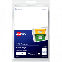 Avery&reg; Print or Write Multi-Purpose Removable Labels 4" x 2" 50/pkg