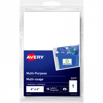 Avery&reg; Print or Write Multi-Purpose Removable Labels 6" x 4" 15/pkg