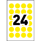 Avery&reg; Print or Write Round Colour Coding Labels 3/4" Yellow 240/pkg